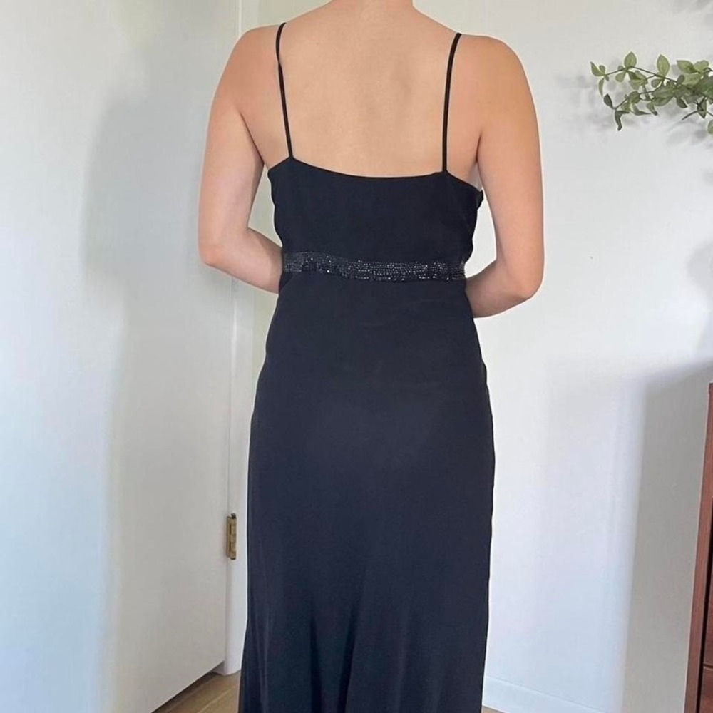 Vintage Silk Slip Y2K Little Black Dress - Picture 3 of 7